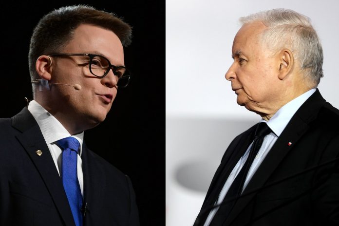 Szymon Hołownia, Jarosław Kaczyński Źródło: PAP, collage