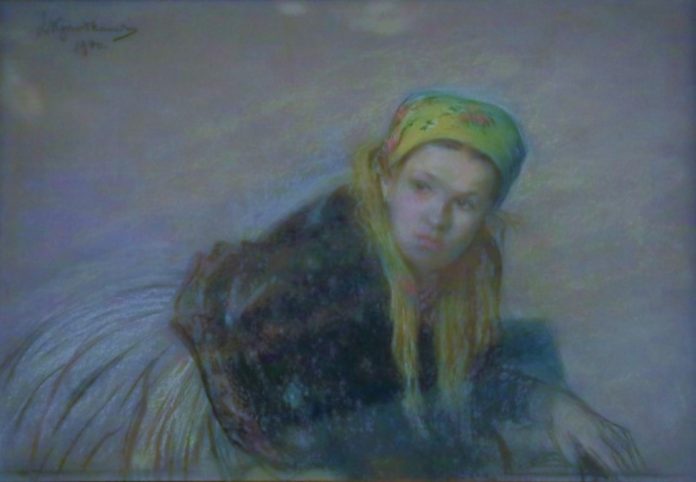 Leon_Wyczółkowski_-_Góralka_Wiejska_dziewczyna_w_żółtej_chuście_-_1900_Wawel(1) "Wiejska dziewczyna w żółtej chuście" Leona Wyczółkowskiego