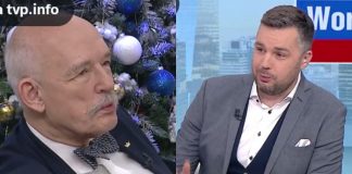 Janusz Korwin-Mikke, Michał Rachoń Źródło: TVP Info
