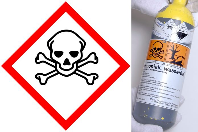 Amoniak, zagrożenie toksyczne. Obrazek ilustracyjny. Foto: wikimedia