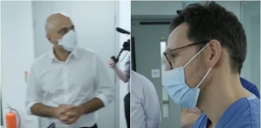 Londyn. Konfrontacja ministra zdrowia z niezaszczepionym lekarzem.