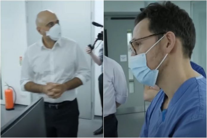 javid-james-szpital-londyn Londyn. Konfrontacja ministra zdrowia z niezaszczepionym lekarzem.
