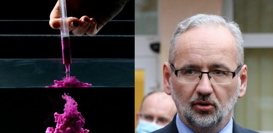 Strzykawka, Adam Niedzielski Źródło: Pexels, PAP, collage