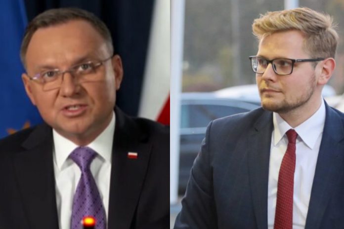 Andrzej_Duda_Michał_Woś_nczas Andrzej Duda, Michał Woś Źródło: YouTube/TVP INFO, PAP, collage