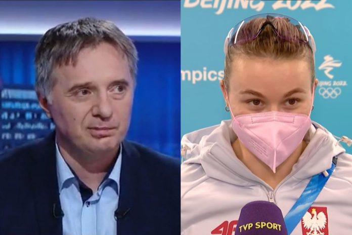 Dr Paweł Basiukiewicz i Natalia Maliszewska/Fot. screen Polsat News/TVP Sport (kolaż)