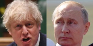 Boris Johnson i Władimir Putin/Fot. PAP/EPA (kolaż)
