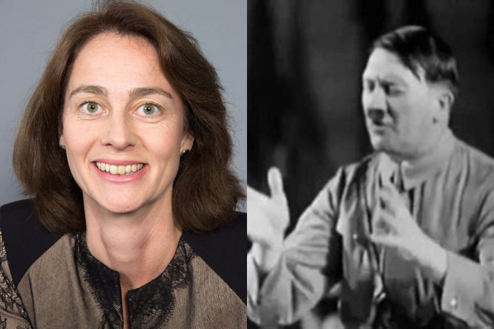 Katarina Barley, Adolf Hitler Źródło: WikiMedia, collage