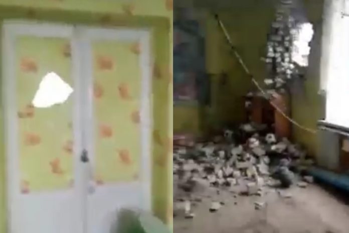 Ostrzelano przedszkole na Ukrainie Źródło: Twitter/hochu domoy v UA@hochu_dodomu