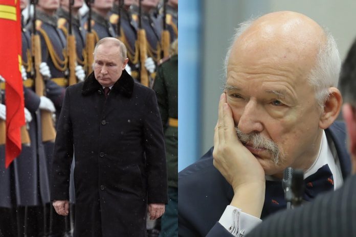 Władimir Putin, Janusz Korwin-Mikke Źródło: PAP, collage
