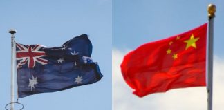 Flagi Australii oraz Chin - zdjęcie ilustracyjne. / foto: PxHere (kolaż)