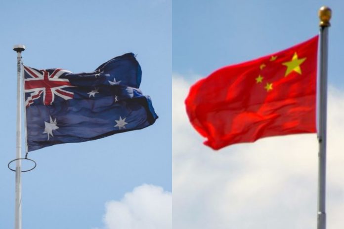 Flagi Australii oraz Chin - zdjęcie ilustracyjne. / foto: PxHere (kolaż)