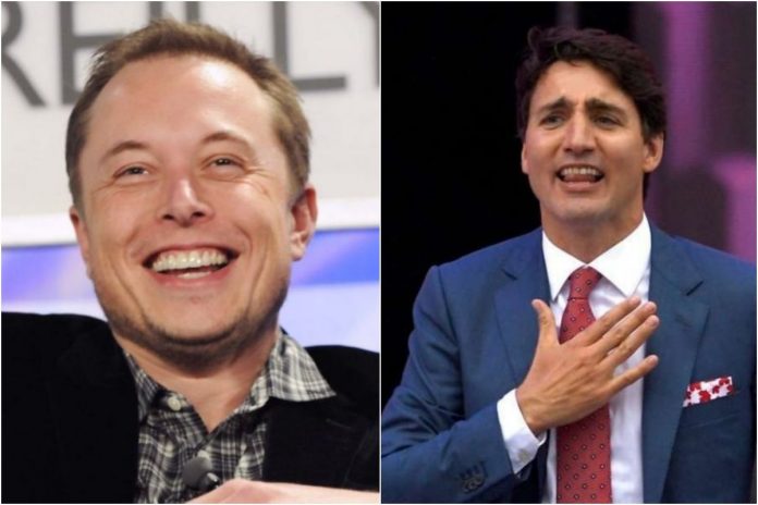 Elon Musk i Justin Trudeau.