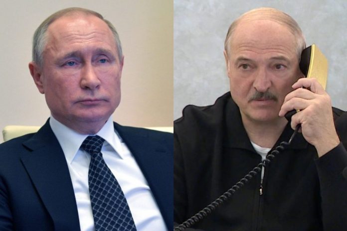 Władimir Putin oraz Aleksander Łukaszenka. / Foto: PAP/EPA / PAP/ITAR-TASS (kolaż)