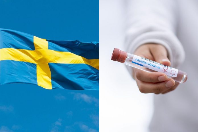 Flaga Szwecji oraz test na COVID-19. Zdjęcie ilustracyjne. / foto: Pixabay (kolaż)