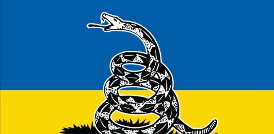 Gadsden Flag w wersji ukraińskiej