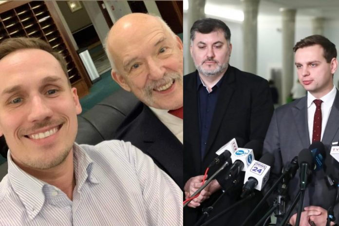 Konrad_Berkowicz_Artur_Dziambor_Jakub_Kulesza_nczas Konrad Berkowicz, Janusz Korwin-Mikke, Artur Dziambor, Jakub Kulesza Źródło: Twitter, PAP, collage