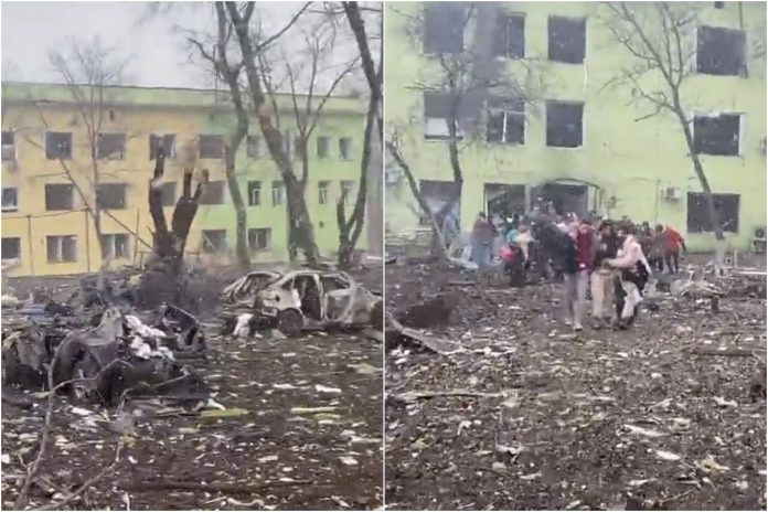 Zbombardowany szpital w Mariupolu.