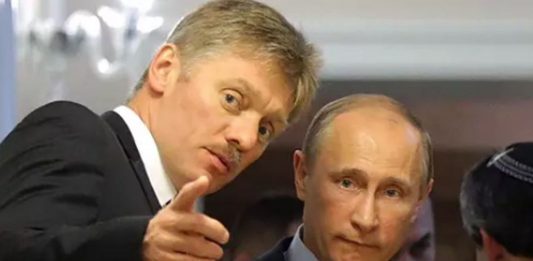 Dmitrij Pieskow, rzecznik Kremla i Władimir Putin. / Foto: PAP