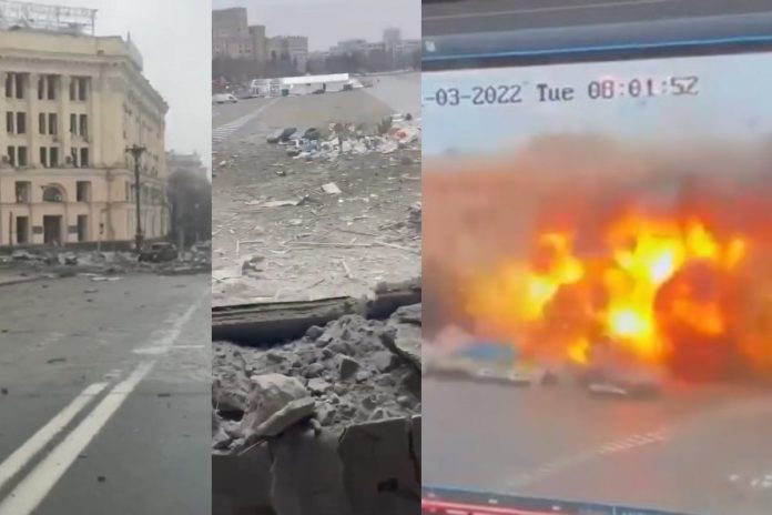 ukraina_charkow Kadry z Charkowa (Ukraina). / foto: screen Twitter (kolaż)