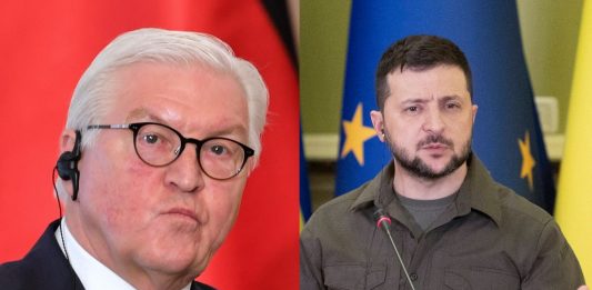 Frank-Walter Steinmeier, Wołodymyr Zełenski Źródło: PAP, collage