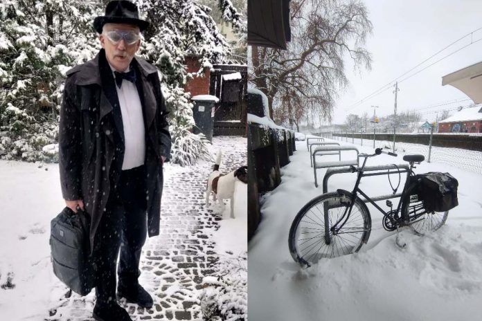 Janusz_Korwin_Mikke_śnieg_wiosna_nczas Janusz Korwin-Mikke, śnieg w Polsce w kwietniu Źródło: Instagram, Twitter, collage