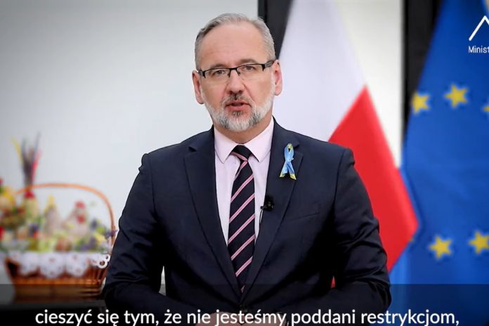 Minister Adam Niedzielski składa Polakom życzenia z okazji Świąt Wielkanocnych. Foto: print screen MZ