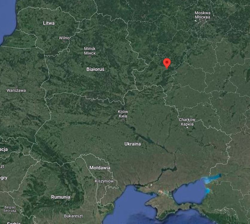 Lokalizacja Briańska - około 100 km od granicy z Ukrainą. Foto: google maps