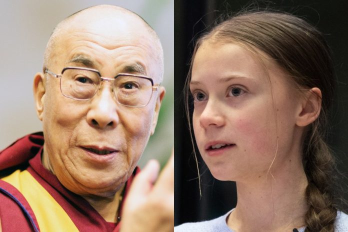 dalajlama_greta_thunberg Dalajlama i Greta Thunberg. Zdjęcie ilustracyjne. Źródło: wikimedia