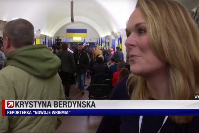 katarzyna-gorniak-ukrainska-dziennikarka Katarzyna Górniak zaprezentowana jako ukraińska dziennikarka.