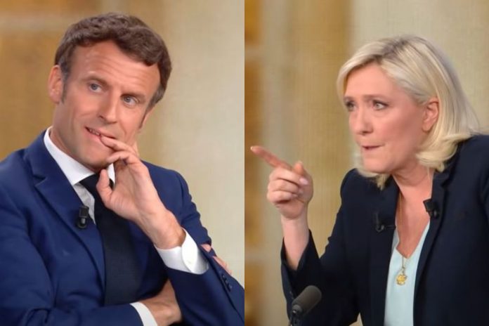 Emmanuel Macron oraz Marine Le Pen. / foto: screen YouTube (kolaż)