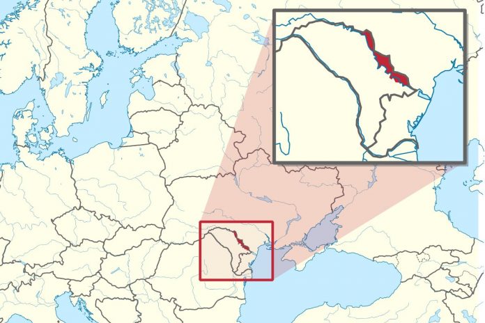 Położenie Naddniestrza na mapie Europy. / foto: Wikipedia, TUBS, CC BY-SA 3.0