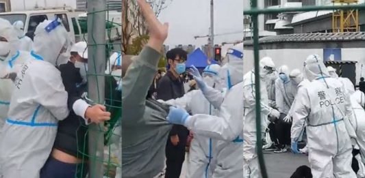 Lockdown w Szanghaju. Zdjęcie ilustracyjne. / foto: screen Twitter (kolaż)