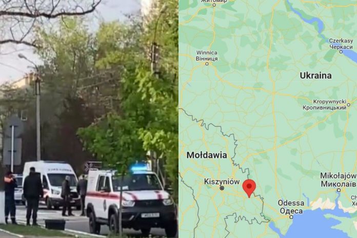 Wybuchy w pobliżu budynku tzw. Ministerstwa w samozwańczej republice Naddniestrza oraz Tyraspol na mapie (czerwony znacznik). Zdjęcie ilustracyjne. / foto: screen twitter/screen google maps (kolaż)