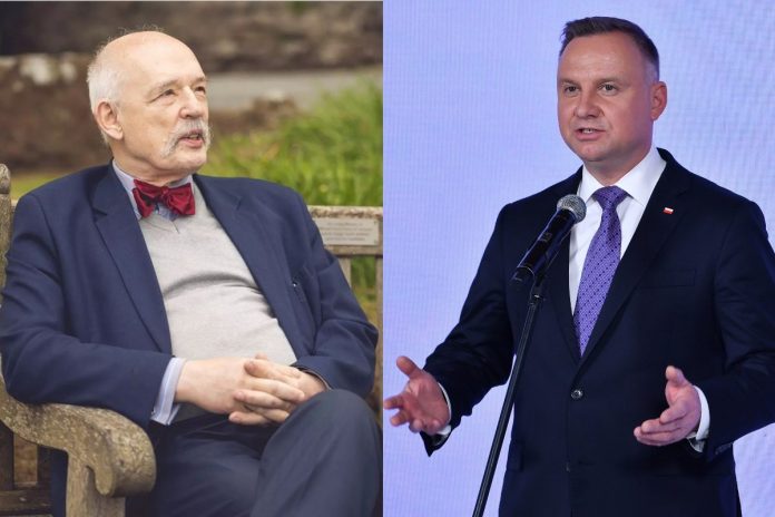 Janusz Korwin-Mikke, Andrzej Duda Źródło: Instagram/Janusz Korwin-Mikke, PAP, collage