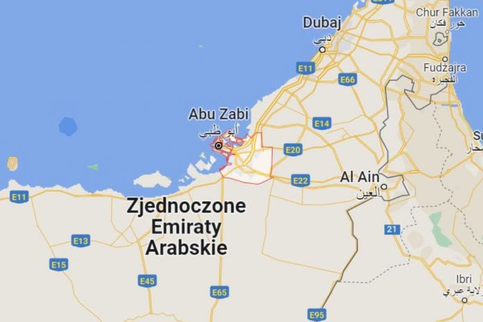 Abu Zabi (ZEA) zaznaczone na mapie. / foto: screen google maps