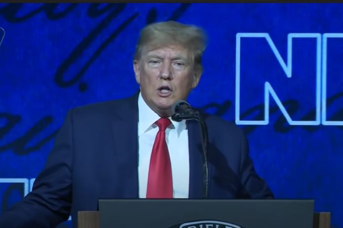 Donald Trump na konwencji NRA w Houston.
