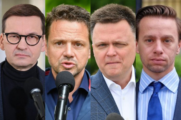 Mateusz Morawiecki, Rafał Trzaskowski, Szymon Hołownia oraz Krzysztof Bosak. / foto: PAP (kolaż)