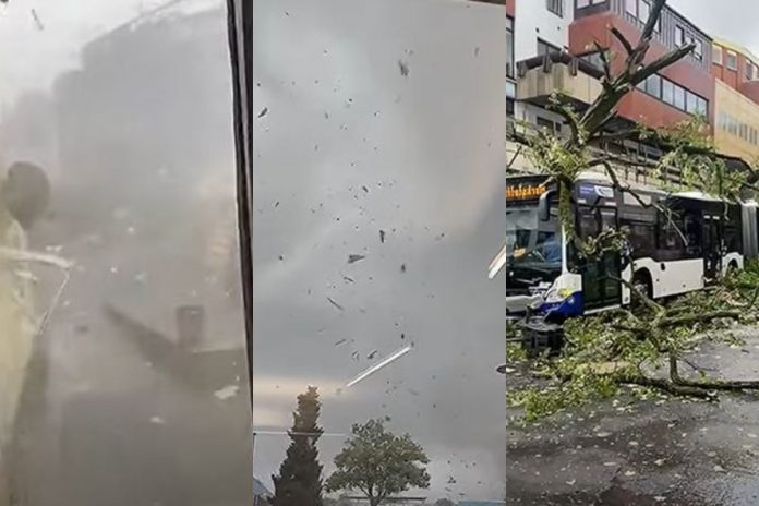 Tornado w Niemczech. / foto: screen YouTube (kolaż)