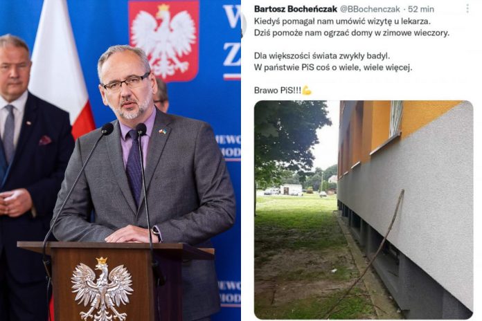 Adam_Niedzielski_Kij__nczas Adam Niedzielski, wpis na Twitterze Bartosza Bocheńczuka z partii KORWiN Źródło: PAP, Twitter, collage