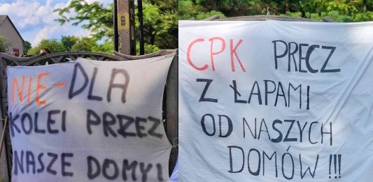 Protest przeciwko CPK Źródło: Twitter