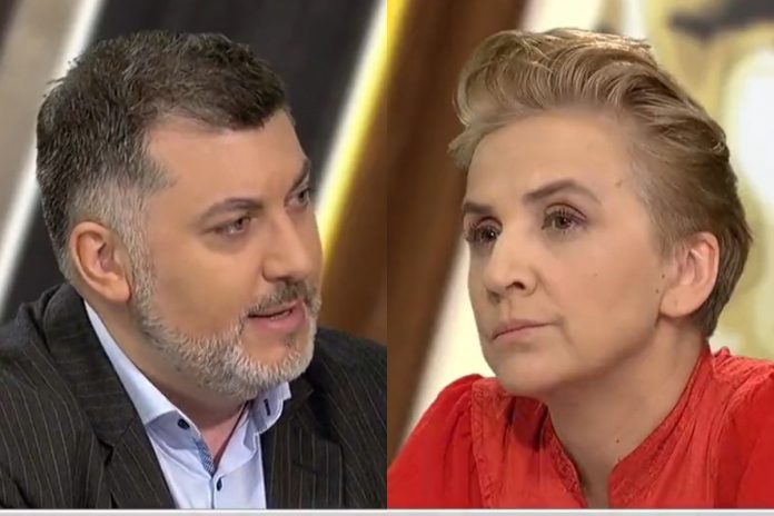 Dziambor_JSW_nczas Artur Dziambor i Joanna Scheuring-Wielgus/Fot. screen TVN24 (kolaż)