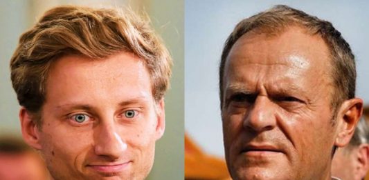 Franciszek Sterczewski oraz Donald Tusk. / Foto: PAP/Instagram (kolaż)