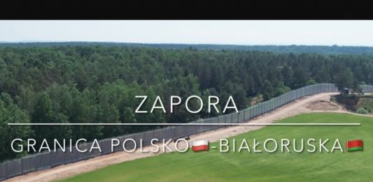 Zapora na polsko-białoruskiej granicy. Foto: print screen Straż Graniczna