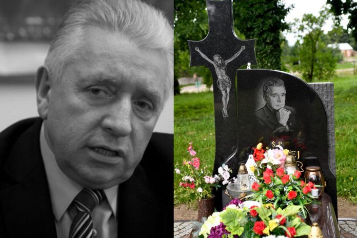Andrzej Lepper, grób Andrzeja Leppera Źródło: PAP, collage