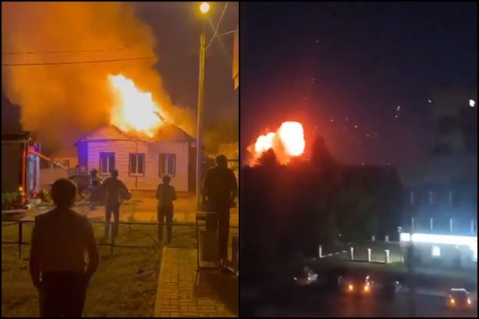 Eksplozje i pożar w rosyjskim Biełgorodzie. Foto: tter