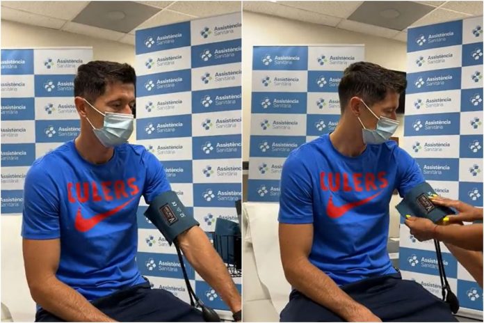 lewandowski-testy-maska Lewandowski przechodzi testy medyczne.