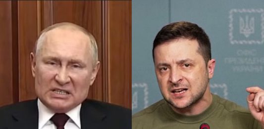Władimir Putin, Wołodymyr Zełenski Źródło: Youtube, collage