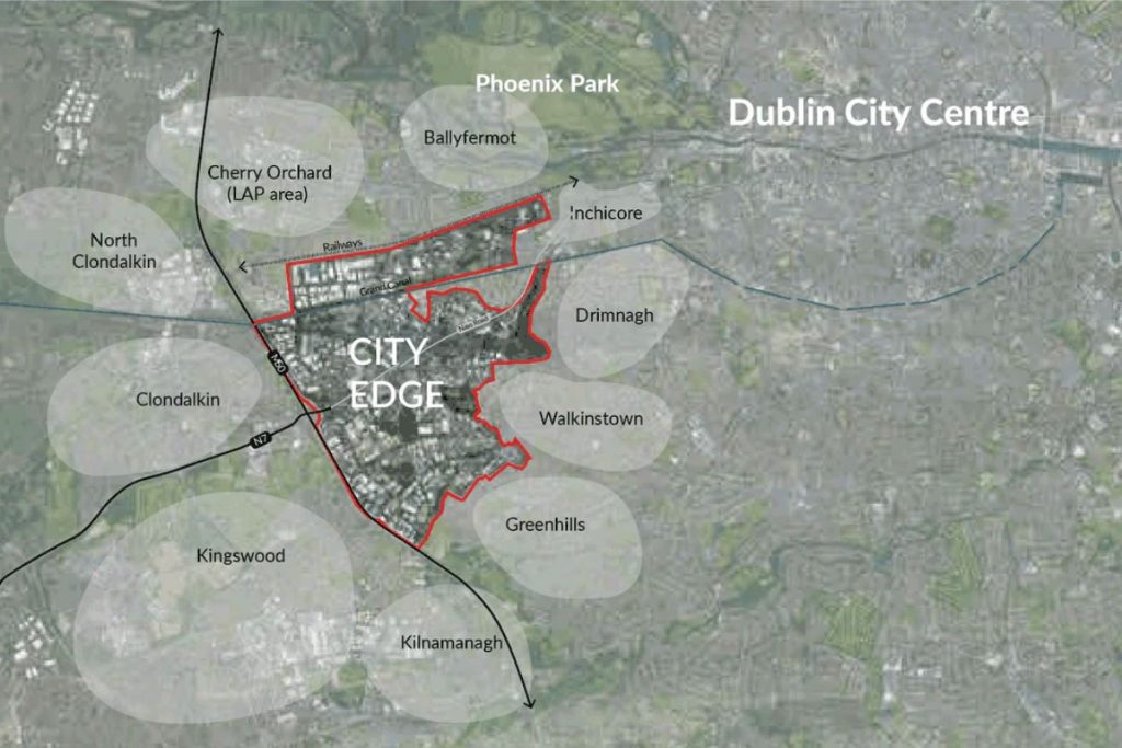 City Edge w Dublinie. Na tym obszarze ma powstać 40 tysięcy mieszkań i zero miejsc parkingowych.