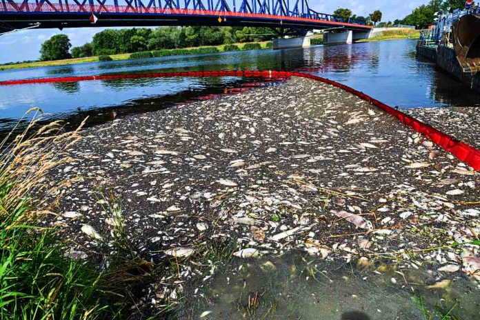 Akcja usuwania martwych ryb z Odry w miejscowości Krajnik Dolny. / Zdjęcie: PAP