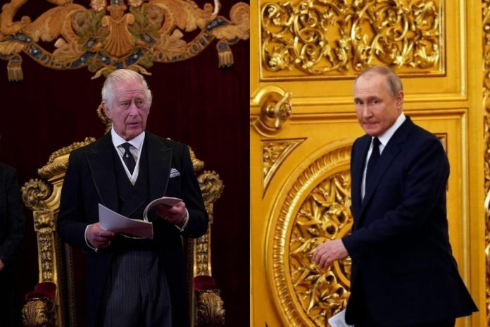 Król Karol III, Władimir Putin Źródło: PAP, collage